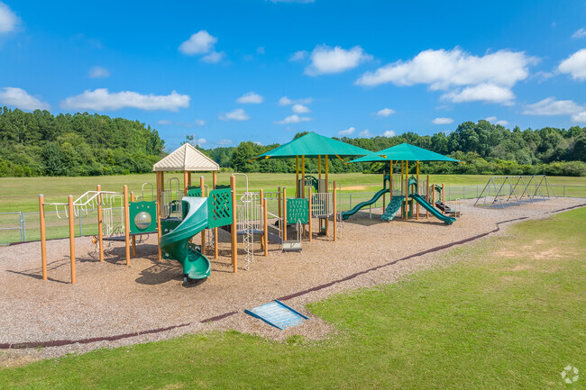 Not one, but three playground sets are available for the Harmony Elementary School students.