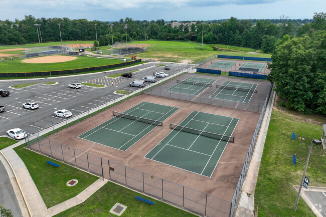 Tennis courts at Midlothian High School.