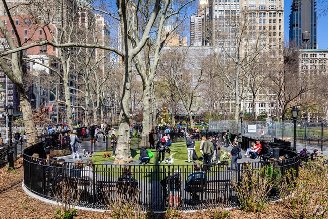 The dog park in Madison Square Park by the Flatiron District is the perfect place to get some exercise.