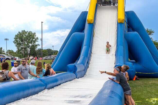 The Andover Family Fun Fest Magic Bounce Fun Zone featured a giant water slide.