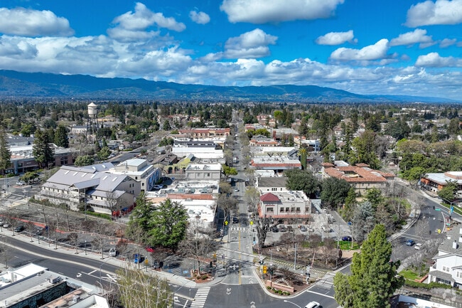 An overview of main street in Downtown Campbell.