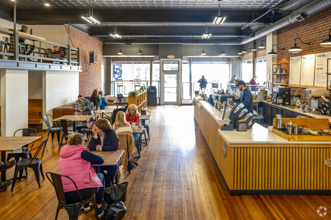 The Ground Floor is the go to coffee house in Martinsville, with two levels of seating and excellent brunch options.