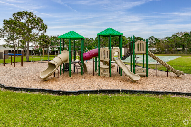 Jupiter Elementary School features a large colorful playground for students to enjoy.