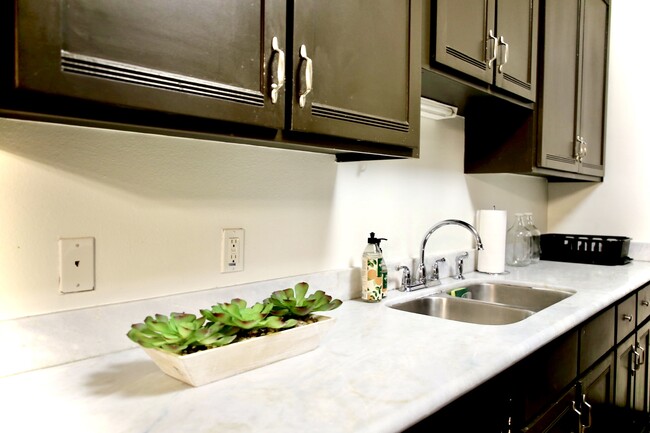 Marble counter tops.
