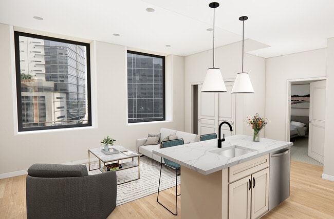 The Electric Building - 1B1B Style 1D Living Area