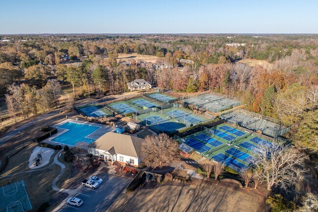 Jennings Mill has a large amenities area including a pool, tennis courts, and more.