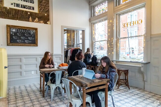 Visitors find a spot to socialize and relax at The Amsden, near Shetland.
