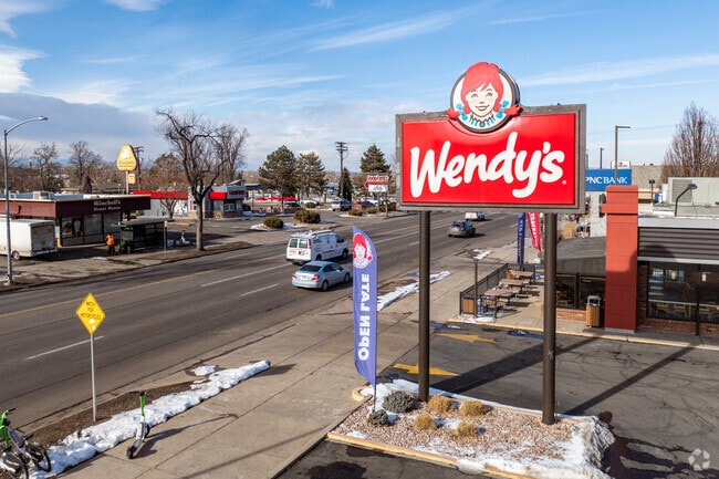 Grab a bite at a favorite fast food stop like Wendy's on Federal Blvd in Chaffee Park, Denver.