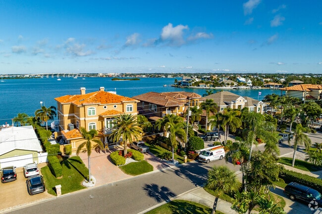 Neighborhood homes in Indian Rocks Beach offer waterfront views and private docks for boating enthusiasts.
