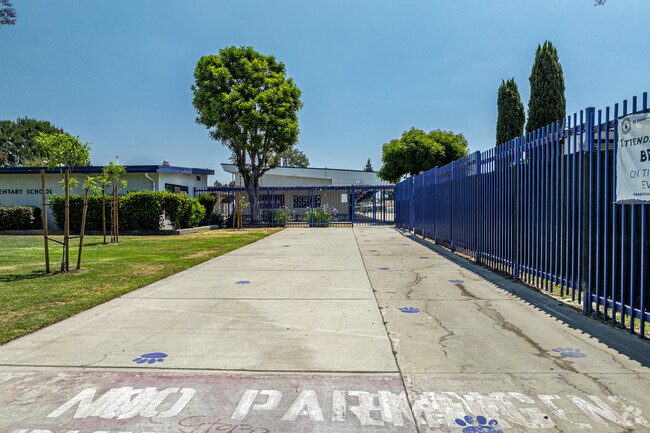 The secure entrance to Rio Vista Elementary School in Pico Rivera.