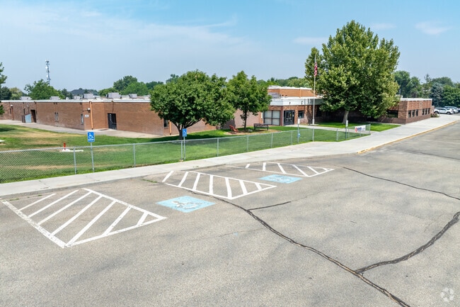 Student drop off area at Union High School.