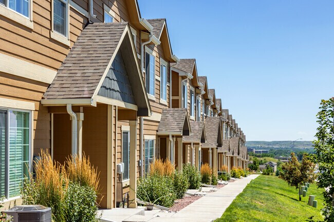 Townhomes in Spring Creek have a remarkable views of Pikes Peak and the front range.
