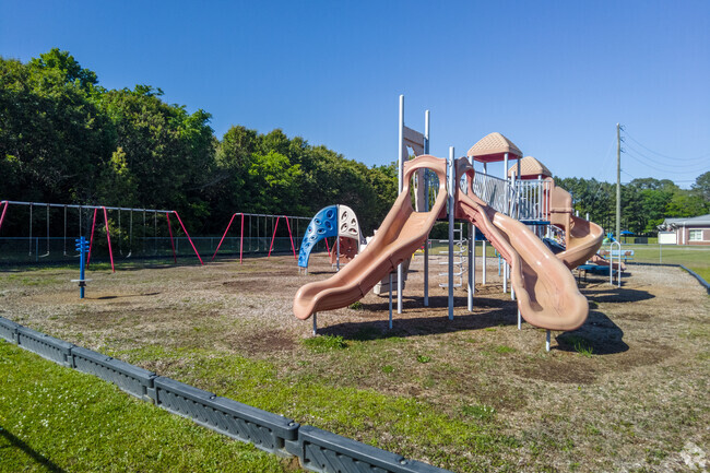Martha Gaskins Elementary School has a playground that kids can play on.