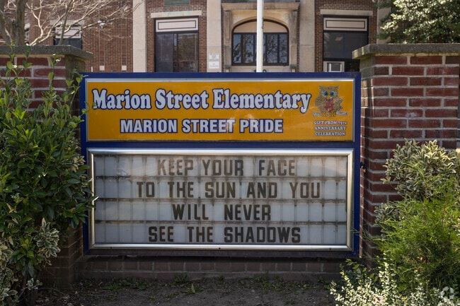 The Marion Street School in Lynbrook, NY has students in grades 1 - 5.