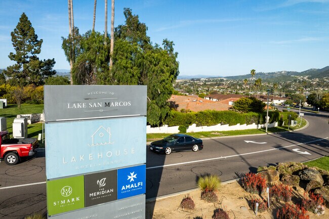 Lake San Marcos has access to all the shops just off Rancho Santa Fe Road.