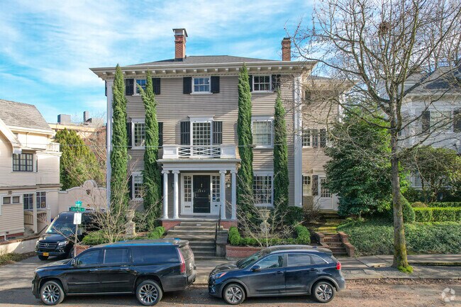 This home is a Tan Colonial Revival in Goose Hollow.