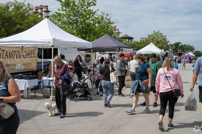 Zabrocki Plaza hosts the Tinley Park Farmers Market in May through October.