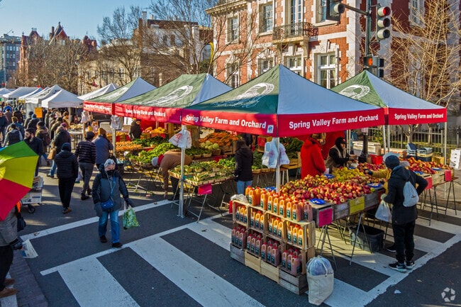 Attend a farmer's market every Sunday and shop locally in Dupont Circle.