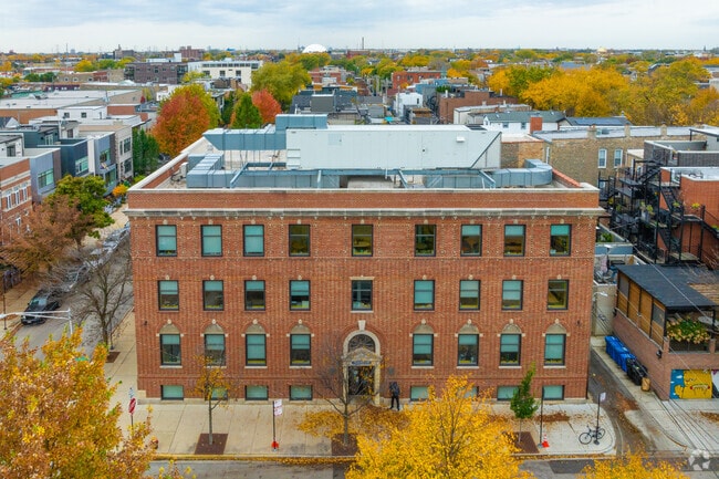 Wolcott College Prep is located in a historic brick building.