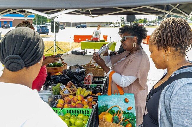 Whitehall residents support local agriculture at the vibrant Farmers Market.