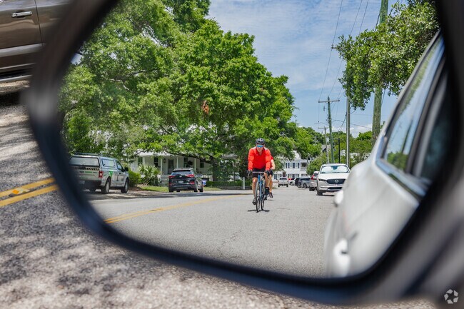 Old Village residents enjoy biking the wide neighborhood streets in Mount Pleasant.