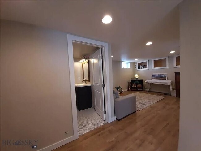 basement bathroom/living room space