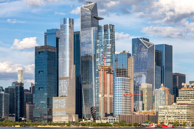 Skyscrapers distinguish the Hudson Yards area.