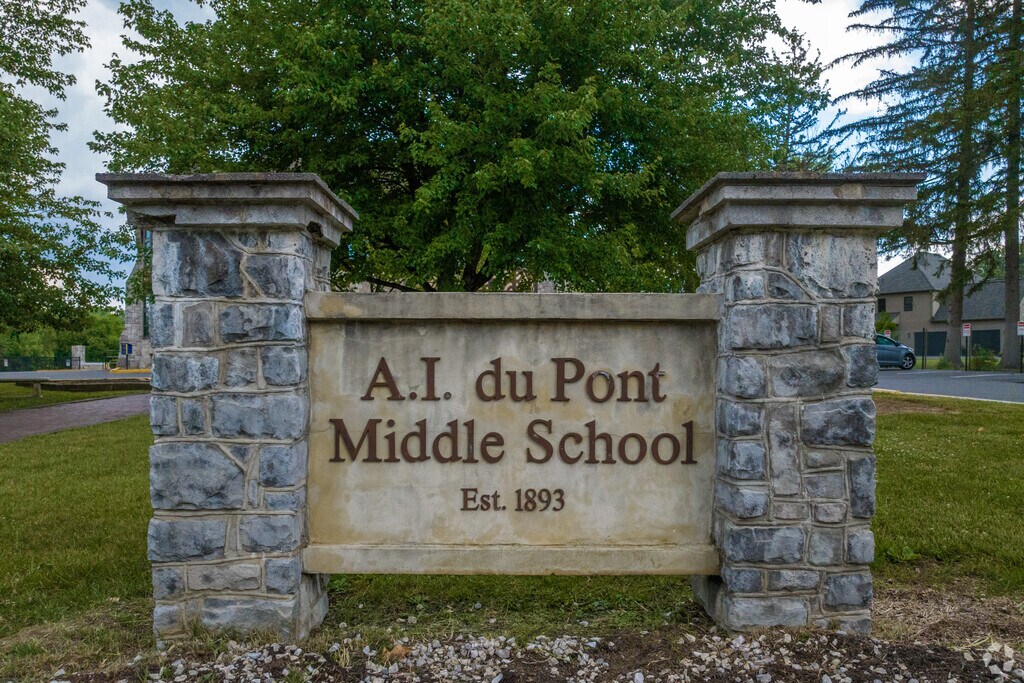 Alexis I. DuPont Middle School signage.