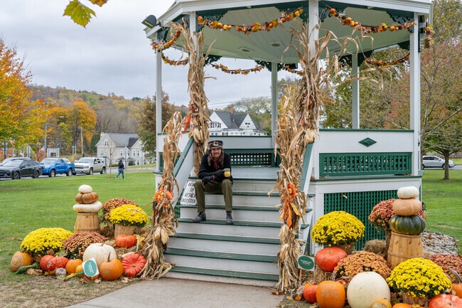 The Village Green gazebo hosts seasonal gatherings and community events.