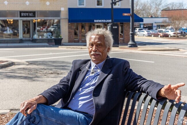Downtown Clinton offers spaces to relax and play your harmonica or sit and chat with a new friend.
