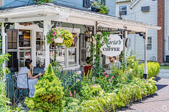 Meet up with friends for a great cup of coffee at Maria's Coffee in downtown Chester Flanders.