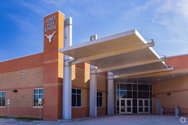 Here is the main entrance of Jones High School