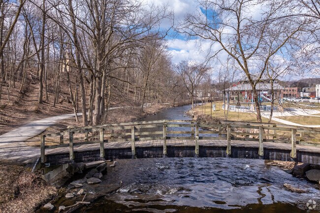 The Mullet River flows through Plymouth's downtown, making for great walks.