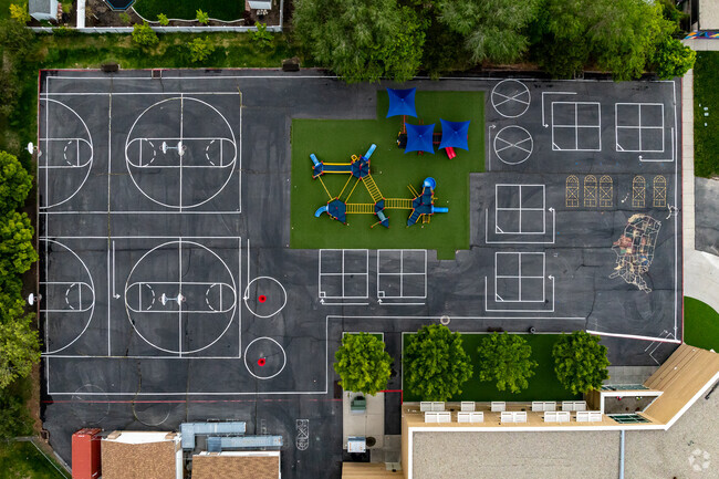 Granger Elementary School has many activities for students to play outside.