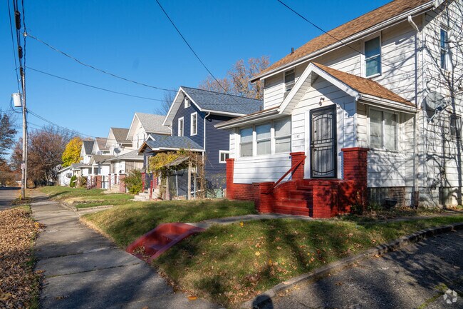 The South Akron neighborhood features many homes of similar age and style.