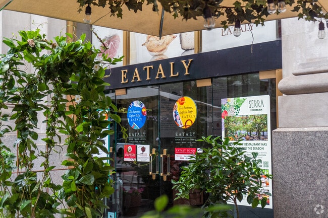 Italian groceries, prepared foods and a restaurant can be found at Eataly