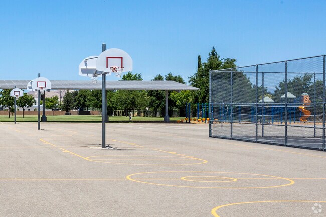 Students can play basketball at Cedarwood Elementary School in Clovis.