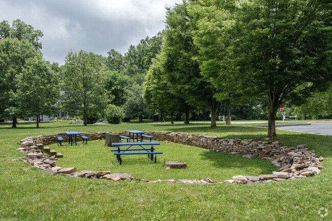 Unique landscaping makes for a fun lunch experience at Sugartown Elementary School.