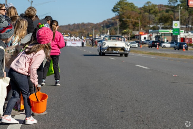 Anxiously waiting for the candy at the Alabaster Christmas Parade.