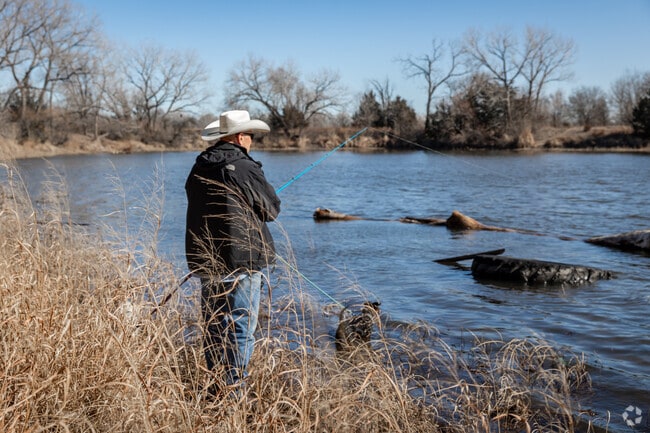 Enjoy some fishing at Sedgwick County Park, just around the corner from Indian Hills Riverbend.