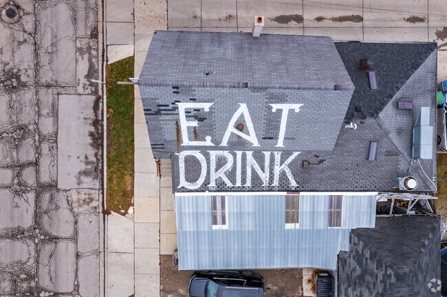 The roof of McKiernan's Irish Pub & Grill is uniquely decorated.