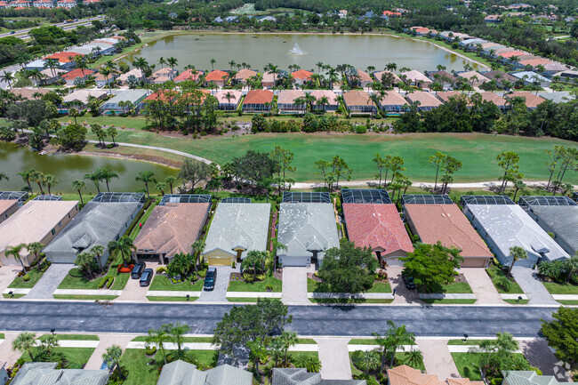 Cypress Woods features homes built in a traditional suburban layout around the golf course.