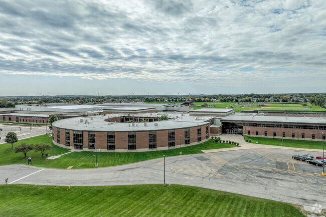 Huntley High School is located right next to Leggee Elementary school in Huntley.