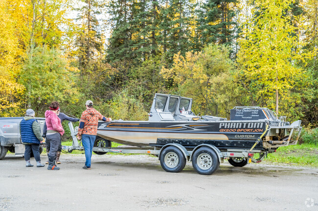Residents take their boats to the Salcha River State Recreation Site for a ride on the river.