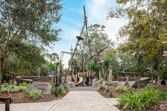 Countryside residents enjoy the fun pirate themed playground at Spruce Creek Park.