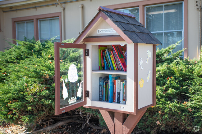 There is a small free library on the campus of Colonial Acres Elementary School in Hayward.