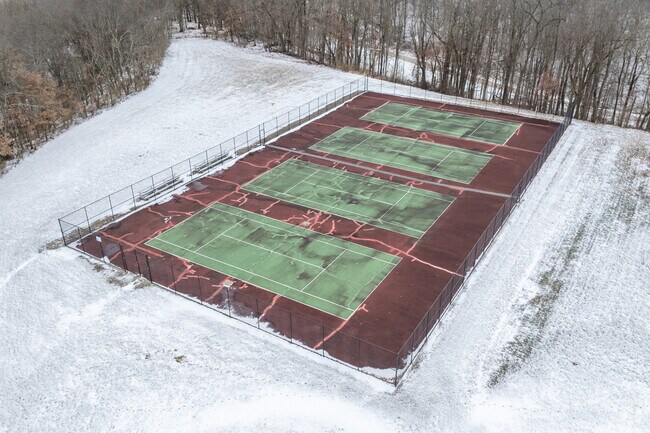 There are four tennis courts at Avella Elementary School for students looking to start young.