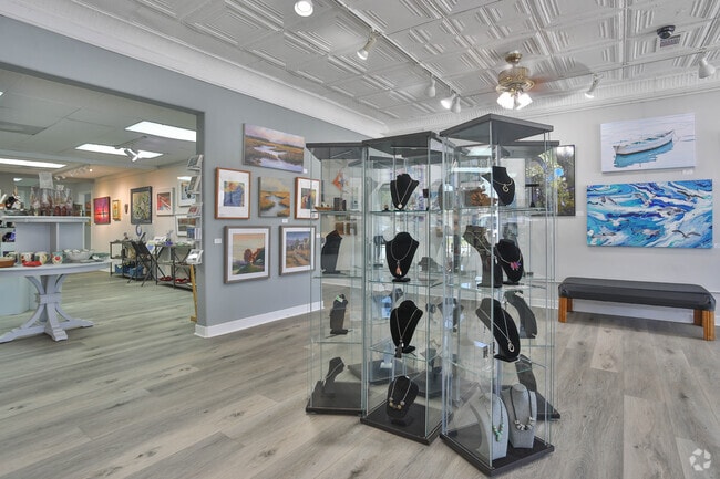 Local artisans cooperate to sell their creations at the art gallery in Pendleton, SC.