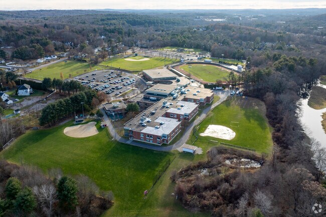 Hudson High School has a large campus next to the Assabet River in Hudson.