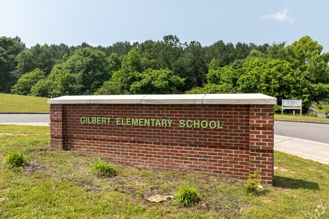 Sign for Gilbert Elementary School in LaFayette, Georgia.